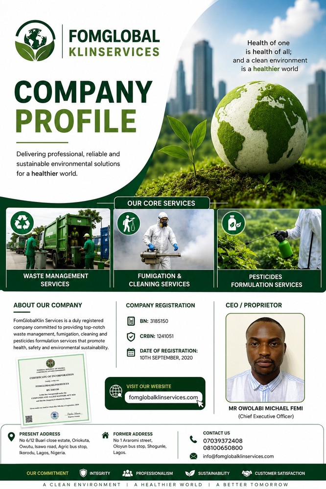 FOMGLOBAL KLINSERVICES company profile flyer